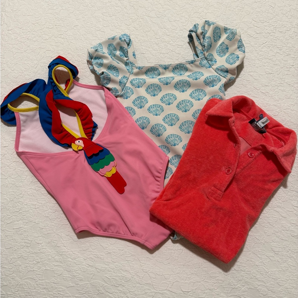Spring Break bundle: cover-up and 2 swimsuits, size 5/6
